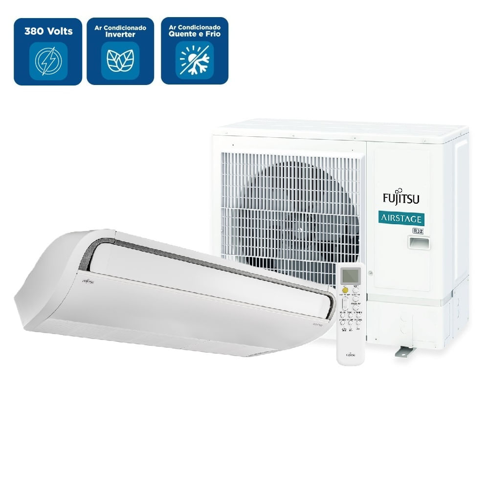 Ar Condicionado Split Teto Inverter Fujitsu Airstage Premium 45000 BTU/h Quente e Frio Trifásico ABBH45KRTA - 380 Volts - Imagem 2